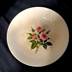 Vintage garden rose bridal wreath serving bowl
